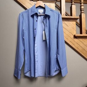 NWT CON.STRUCT Men Slim Fit 4 Way Stretch Gingham Shirt S Silvadur® Odor Control